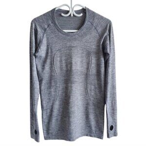 Lululemon Heathered Slate Swiftly Tech Long Sleeve Top Size 8
